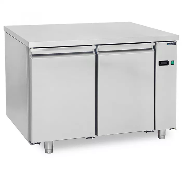 Bäckereitiefkühltisch 2-türig, Zentralkühlung, Edelstahlarbeitsplatte, -10°/-22°C - WiFi